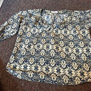 Ezra blue‎ colorful blouse M